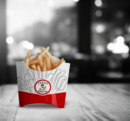 Custom Printed French Fry Packaging Box Food Grade Greaseproof Disposable Kraft Paper Cone Holder Custom Logo For Fast Food Restaurant Snack Takeaway Delivery