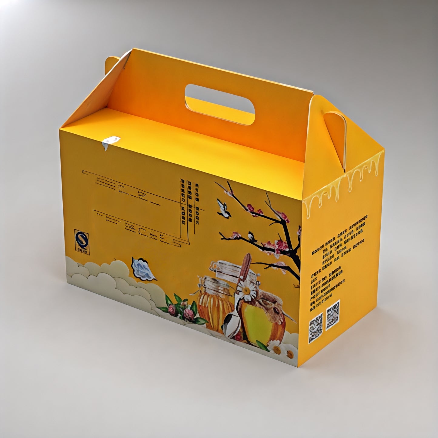 Multi Size Kraft Paper Corrugated Handle Boxes Recyclable Portable Carton Custom Logo For Fruit Snack Gift E-commerce Shipping Packaging