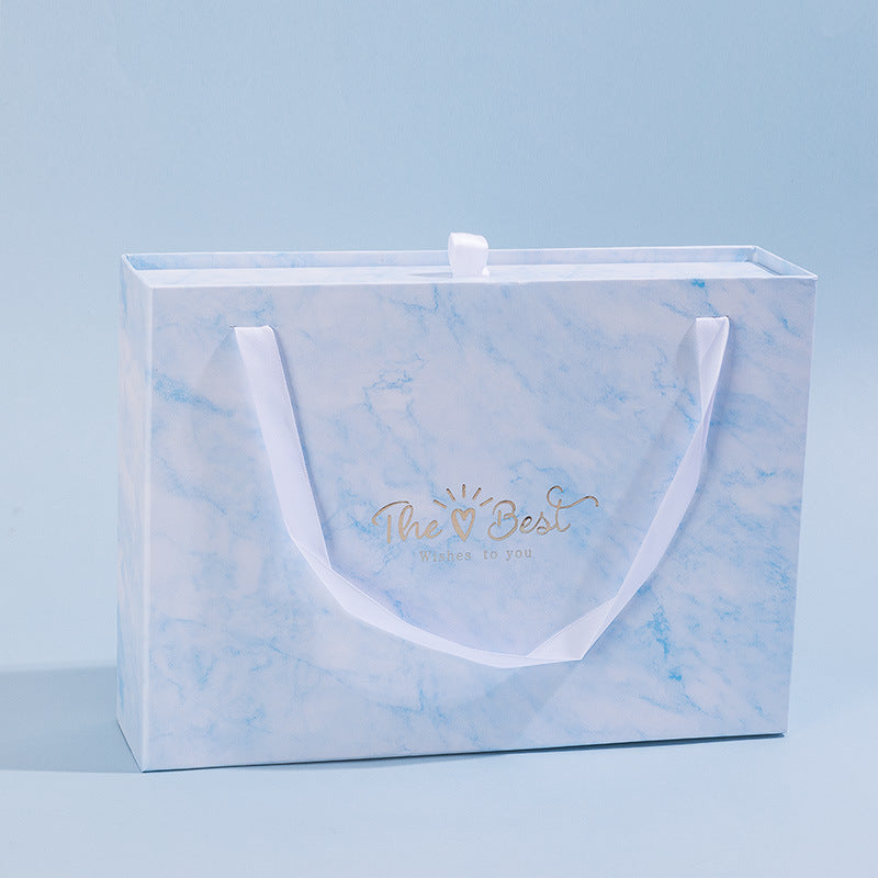 High-end Boutique Gift Box With Customizable Handle Foldable Magnetic Rigid Box Custom Logo Print Wedding Holiday Cosmetic Jewelry Portable Luxury Packaging OEM Wholesale