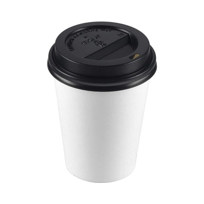 8oz White Disposable Coffee Paper Cup Food Grade Custom Logo For Cafe Tea Takeaway Hot Drink Pack