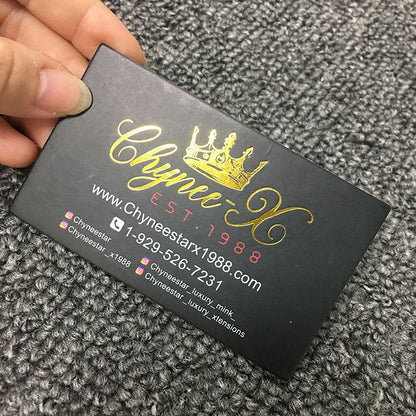 Wholesale Custom Logo & Size Business Card Printing Full Color CMYK Thick Art Paper Gold Foil Embossed Visiting Card Custom Die Cut Printing Service