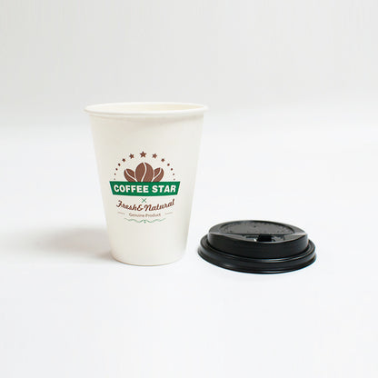Single Wall Disposable Paper Cup For Hot Drinks Custom Logo Printing Food Grade PE/PLA Waterproof Coated Coffee Tea Takeaway Cups With PP/CPLA Lids OEM Wholesale