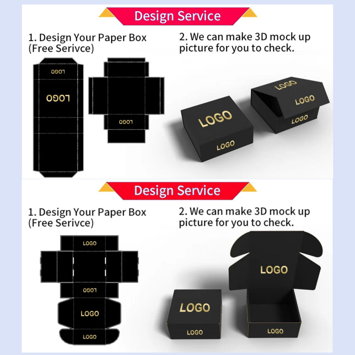 Customize Logo Printed Black Flat Foldable Corrugated Mailer Box Eco Friendly E-commerce Shipping Packaging Carton Custom Size Contact Us For Premium Packaging Solutions