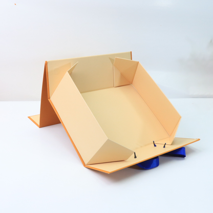 Custom Printed Luxury Foldable Book Style Magnetic Rigid Gift Box Velvet EVA Lined Cosmetic Jewelry Apparel Portfolio Corporate Packaging Custom Size Contact Us For Flat Pack Book Box Solutions