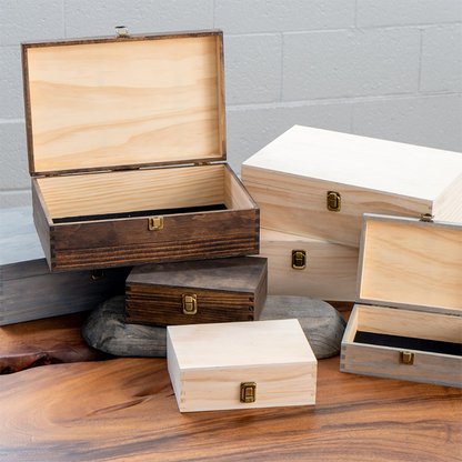 Customize A Variety Of Colors Wooden Gift Box Custom Logo Eco Pine Walnut Wood For Jewelry Tea Wine Holiday Storage Pack