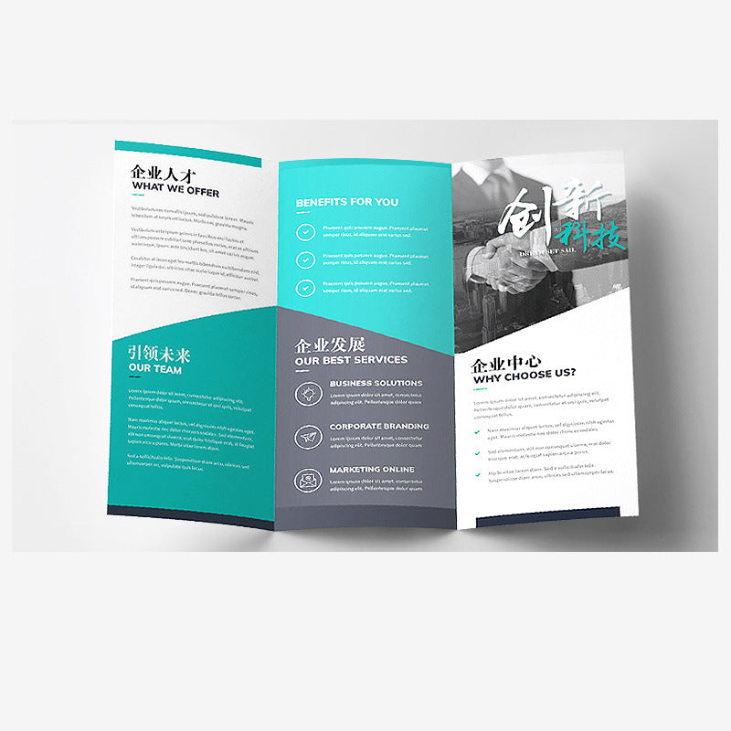 Custom Double Sided Colorful Flyer Leaflet Printing Full CMYK Advertising Promotional Pamphlet Custom Logo A4/A5/A6 Marketing Paper Flyer Printing Service