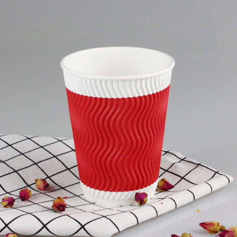 Custom Pattern Printed Paper Cup With Lid Disposable Single/Double Wall Food Grade Hot Coffee Tea Takeaway Cup Full Color Pattern Printing OEM Wholesale