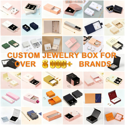 Premium Sliding Paper Drawer Jewelry Box Custom Logo Rigid Cardboard Gift Box Velvet/EVA Insert Ring Earring Necklace Luxury Jewelry Packaging Wholesale OEM ODM
