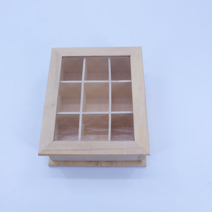 Wholesale Custom 9 Compartment Wooden Organizer Custom Logo Eco Paulownia Pine Wood For Tea Jewelry Spice Craft Storage Gift Box
