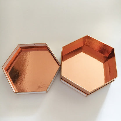 Hexagonal Cardboard Rigid Gift Box With Custom Divided Insert Custom Logo Print Luxury Packaging For Chocolate Candle Cosmetic Jewelry Wedding Holiday OEM Wholesal