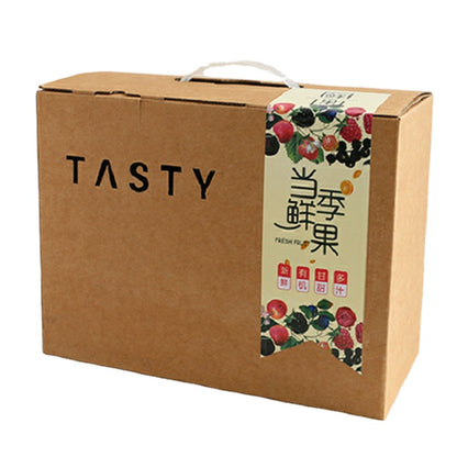 ortable Corrugated Fruit Paper Packaging Box Custom Logo Recyclable Breathable Foldable Handle Carton For Fresh Apple Grape Strawberry Farm Supermarket Gift Delivery