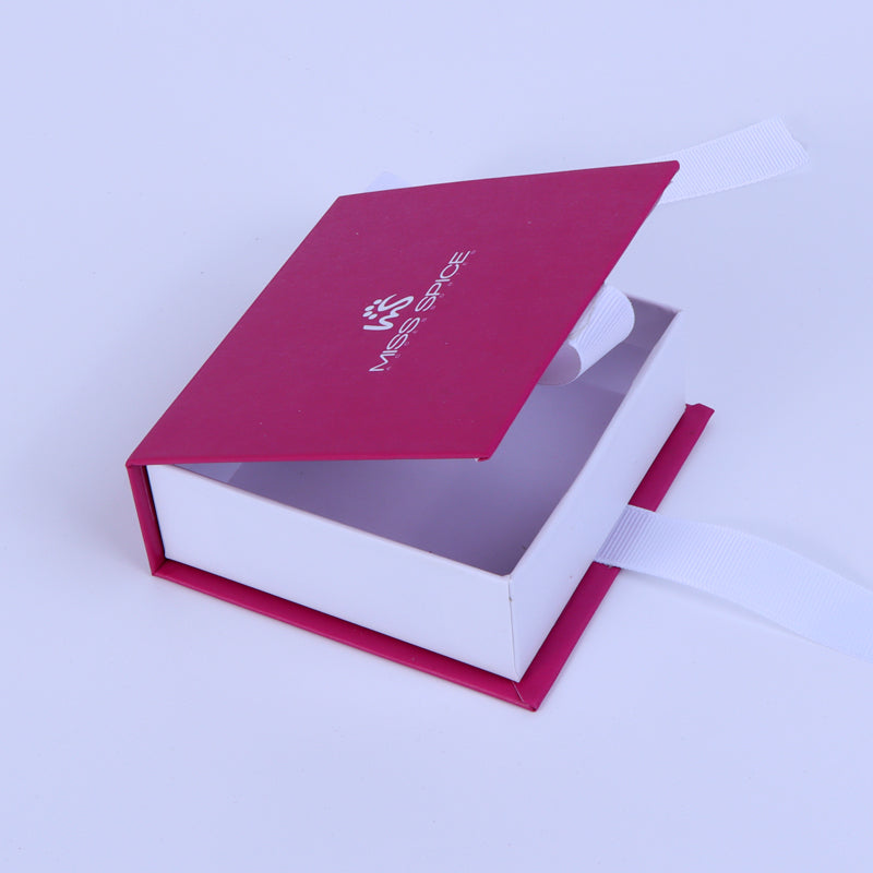 Luxury Rose Red Flip Top Magnetic Jewelry Gift Box Custom Logo Recyclable Hard Cardboard Rigid Packaging Box For Ring Necklace Earring Bracelet