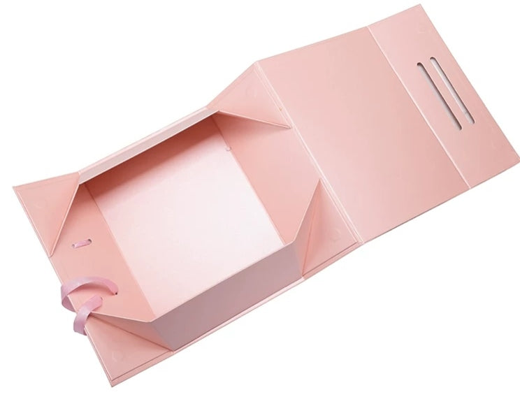 Pink Foldable Magnetic Paper Gift Box Wholesale Custom Logo Matte Rigid Box For Cosmetic Jewelry Wedding Bridesmaid Proposal Valentine Gift OEM Packaging