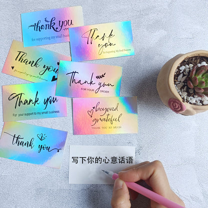 Custom Luxury Laser Cut Thank You Card Printing Gold Foil Embossed Custom Logo Small Business Brand Greeting Postcard Wholesale Printing Service