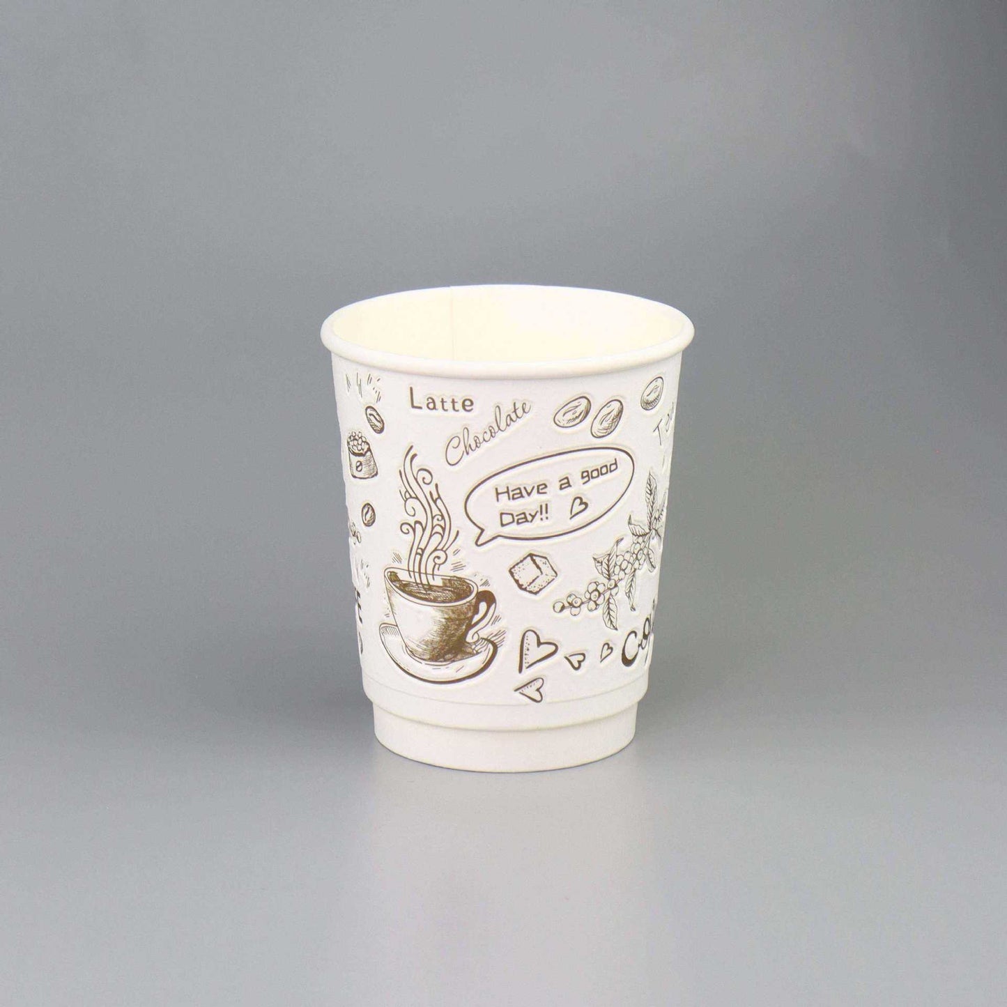 Custom Printed Double Wall Disposable Paper Cup Food Grade Insulated For Coffee Tea Hot Drink Takeaway Pack