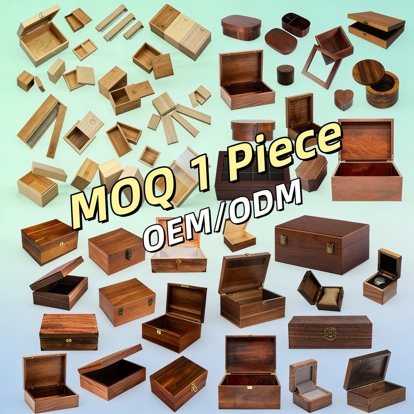 Customizable OEM Wooden Storage Box Custom Logo Eco Pine Walnut MDF Wood For Jewelry Tea Wine Craft Multi-scene Gift Pack