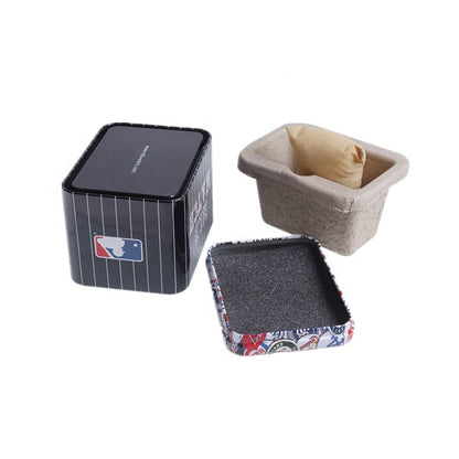 Small Black Rectangle Slide Lid Custom Logo Tin Box Recyclable Tinplate Metal Case For Mint Cosmetic Hardware Gift Pack