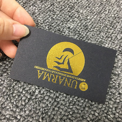 Wholesale Custom Logo & Size Business Card Printing Full Color CMYK Thick Art Paper Gold Foil Embossed Visiting Card Custom Die Cut Printing Service