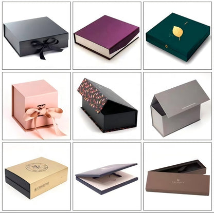 Heaven and Earth Cover Rigid Gift Box Custom Logo Recyclable Two-Piece Lid Base Paper Packaging Box For Cosmetic Jewelry Holiday Gift Sets