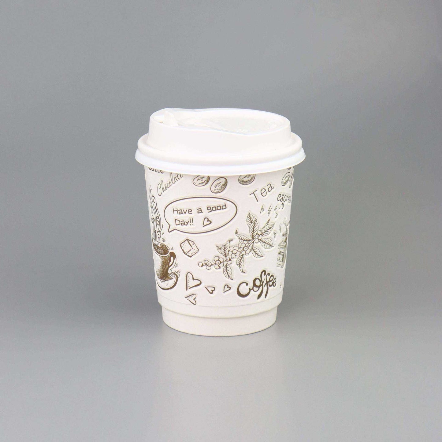 Custom Printed Double Wall Disposable Paper Cup Food Grade Insulated For Coffee Tea Hot Drink Takeaway Pack