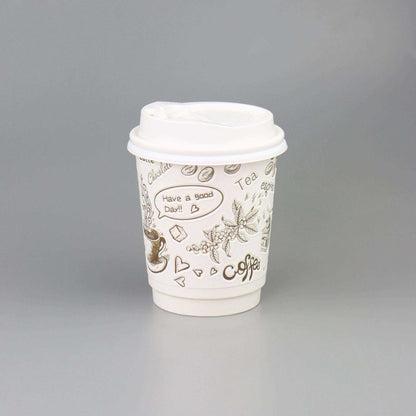 Custom Printed Double Wall Disposable Paper Cup Food Grade Insulated For Coffee Tea Hot Drink Takeaway Pack