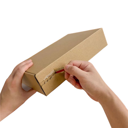 High Quality Custom Printable Tear-off Strip Corrugated Mailer Box Self Sealing No Tape Recyclable Apparel Cosmetic Jewelry Shipping Packaging Custom Logo Size Contact Us For Printable Zipper E-commerce Mailing Box Solutions