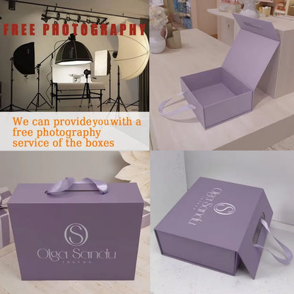 Custom Large Luxury Handbag Gift Packaging Rigid Magnetic Box Recyclable Cardboard Box For Women Purse Brand Retail Gift Delivery
