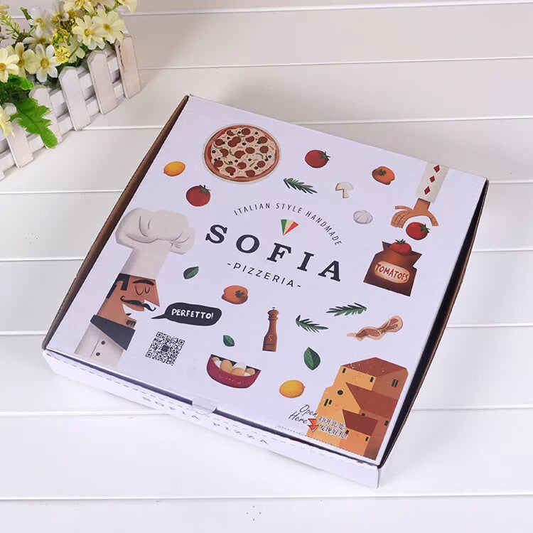 Custom Cardboard 12 Inch Reusable Frozen Pizza Box Food Grade Corrugated Carton Custom Logo For Frozen Pizza Takeaway Catering Freezer Storage Packaging