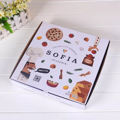 Custom Cardboard 12 Inch Reusable Frozen Pizza Box Food Grade Corrugated Carton Custom Logo For Frozen Pizza Takeaway Catering Freezer Storage Packaging
