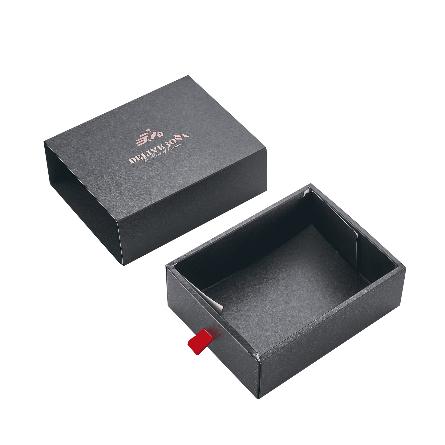 Black Coated Eco Friendly Drawer Paper Box Matte Black Sliding Sleeve Carton Custom Logo For Jewelry Cosmetic Watch Small Gift Retail Packaging