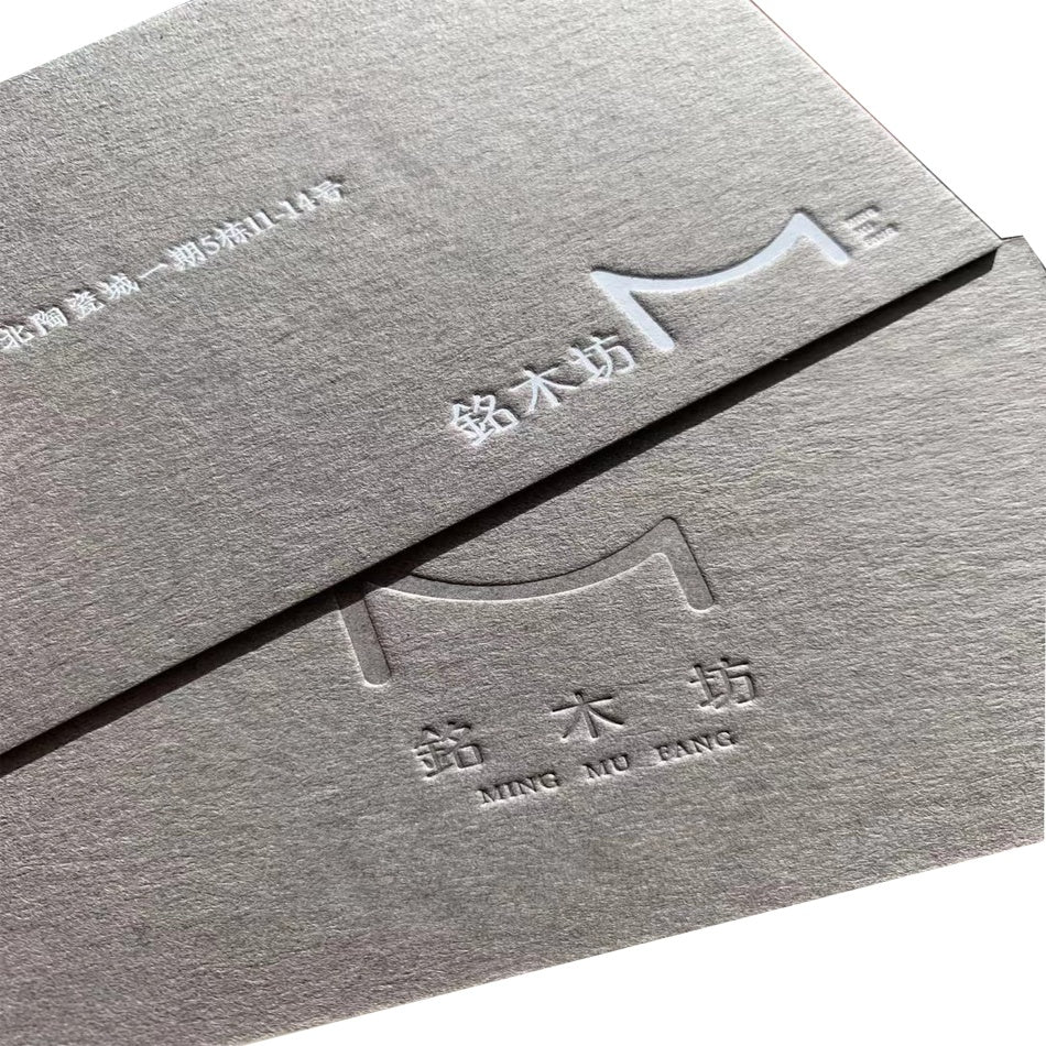 Custom Luxury Embossed Logo Business Card Printing Thick Cotton Art Paper Gold Foil Debossed Custom Die Cut Visiting Card Wholesale Printing Service