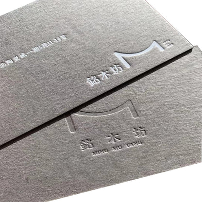 Custom Luxury Embossed Logo Business Card Printing Thick Cotton Art Paper Gold Foil Debossed Custom Die Cut Visiting Card Wholesale Printing Service
