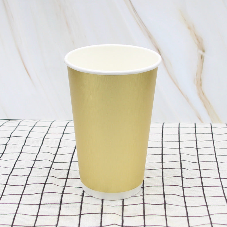 500ml Disposable Paper Coffee Milk Tea Cup Custom Logo Printing Food Grade Single/Double Wall PE/PLA Waterproof Takeaway Beverage Cups With PP/CPLA Lids OEM Wholesale