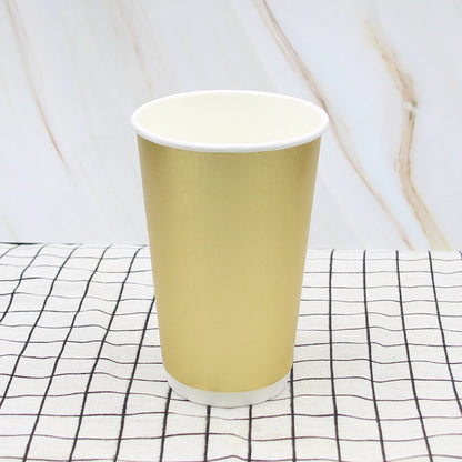 500ml Disposable Paper Coffee Milk Tea Cup Custom Logo Printing Food Grade Single/Double Wall PE/PLA Waterproof Takeaway Beverage Cups With PP/CPLA Lids OEM Wholesale