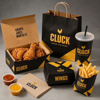 Eco-Friendly Disposable Burger & French Fries Paper Box Custom Logo Greaseproof Recyclable Kraft Takeout Packaging For Fast Food Combo Meals Fried Chicken Snack