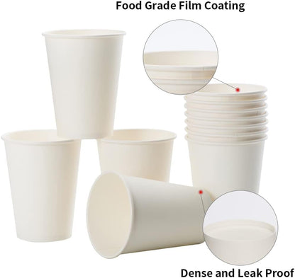 8oz White Disposable Coffee Paper Cup Food Grade Custom Logo For Cafe Tea Takeaway Hot Drink Pack