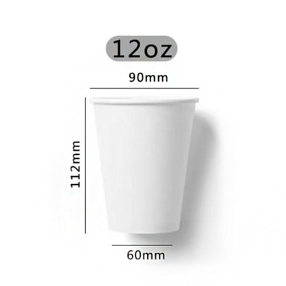 Single Wall Disposable Paper Cup For Hot Drinks Custom Logo Printing Food Grade PE/PLA Waterproof Coated Coffee Tea Takeaway Cups With PP/CPLA Lids OEM Wholesale