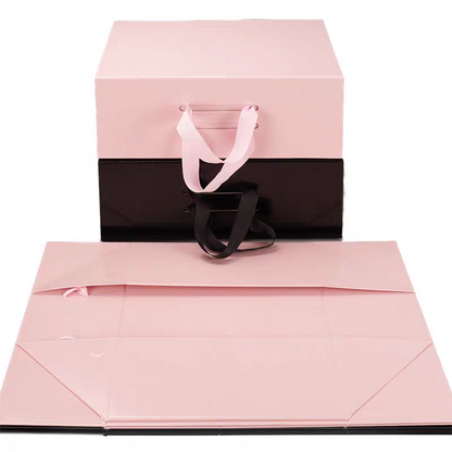 Pink Foldable Magnetic Paper Gift Box Wholesale Custom Logo Matte Rigid Box For Cosmetic Jewelry Wedding Bridesmaid Proposal Valentine Gift OEM Packaging