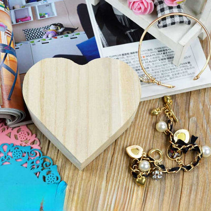 Custom Heart Shaped Vintage Wooden Box Custom Logo Walnut Pine Wood For Ring Jewelry Wedding Valentine Gift Storage Pack