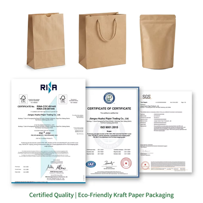 Simple Portable Morandi Kraft Paper Hand Bag Eco Recyclable Custom Logo For Clothing Cosmetic Gift Retail Pack