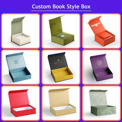 Boîte cadeau rigide magnétique pliable de luxe en matériaux recyclés imperméables, impression de logo personnalisé, emballage résistant à l'humidité pour cosmétiques, bijoux, thé, vêtements, mariage, OEM en gros