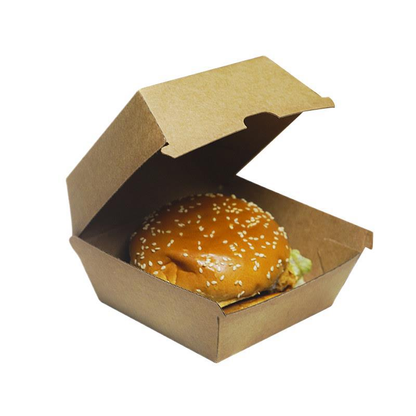 Wholesale Customizable Disposable Corrugated Hamburger Takeaway Box Food Grade Greaseproof Clamshell Carton Custom Logo For Fast Food Restaurant Delivery