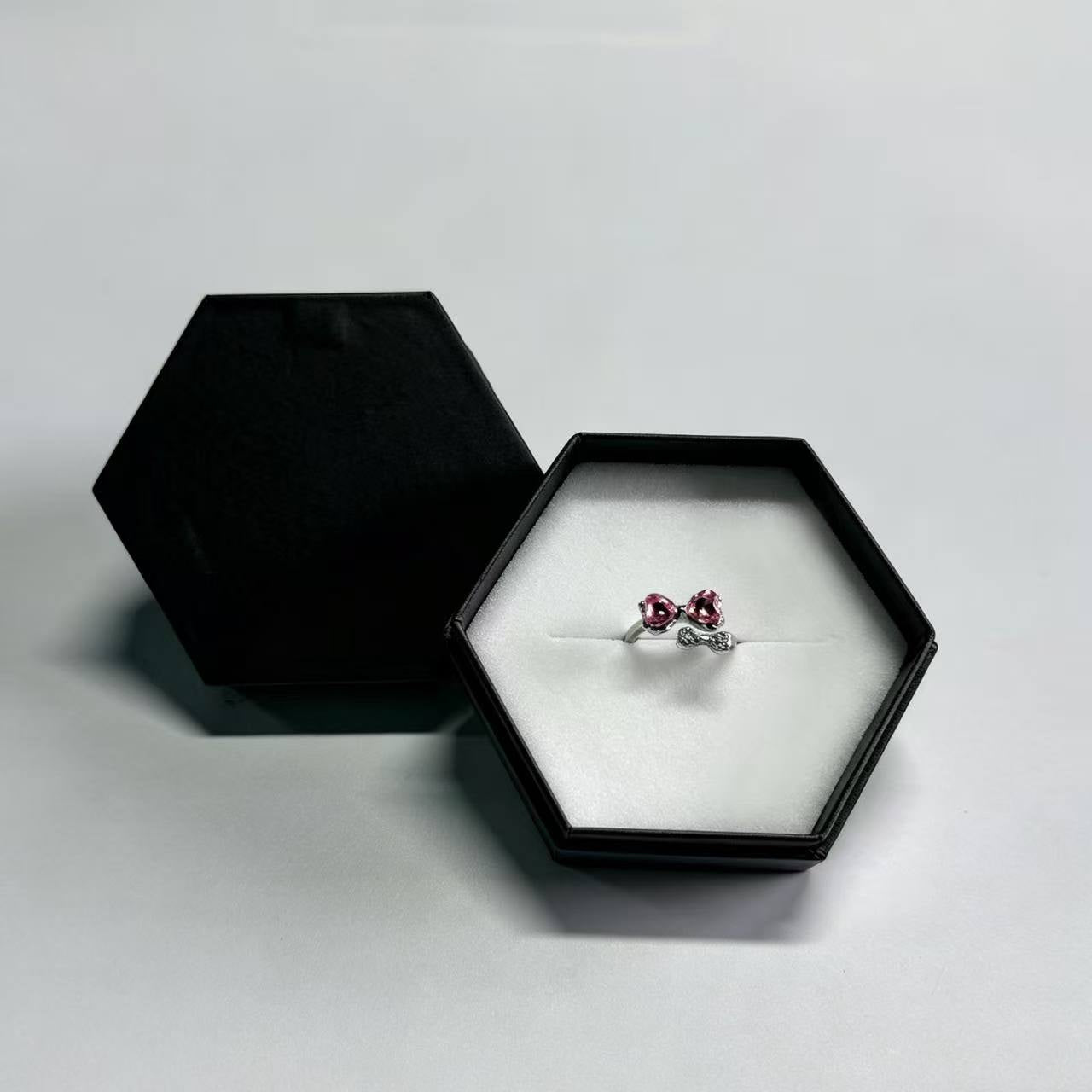 Special-shaped Hexagonal Jewelry Box Custom Logo Recyclable Irregular Rigid Flip Paper Box Luxury Velvet Lining Packaging For Ring Earring Necklace Wedding Jewelry