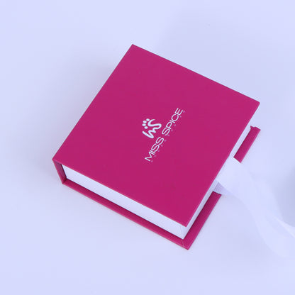 Luxury Rose Red Flip Top Magnetic Jewelry Gift Box Custom Logo Recyclable Hard Cardboard Rigid Packaging Box For Ring Necklace Earring Bracelet