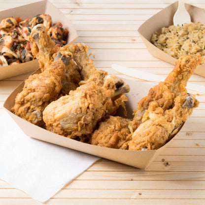 Factory Price Customized Fried Chicken Fast Food Box Food Grade Greaseproof Disposable Takeaway Paper Container Custom Logo For Fried Chicken Restaurant Delivery