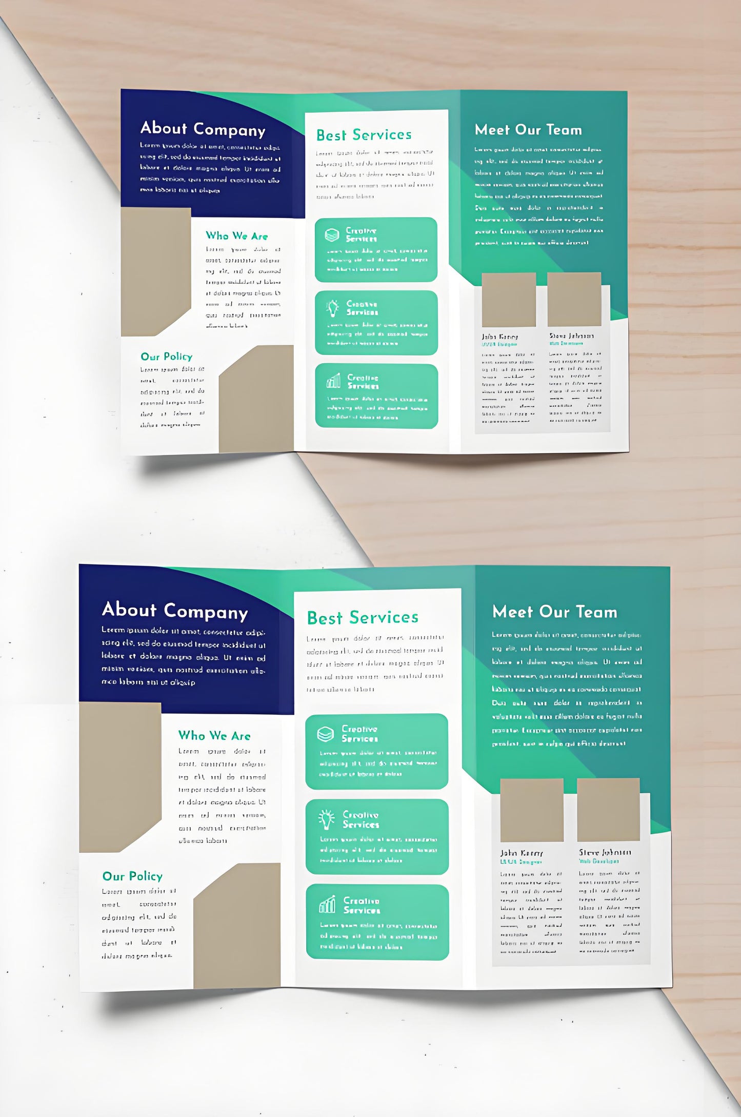 Custom Half Fold Bi-Fold Advertising Brochure Printing Full Color CMYK Promotional Leaflet Company Profile Menu Instruction Manual Custom Logo Paper Printing Service