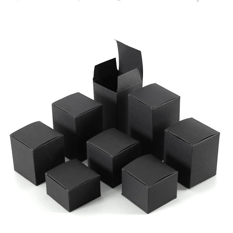 Custom Neutral Small Black Paper Box Custom Logo Matte Recyclable Foldable Mini Cardboard Packaging Box For Jewelry Cosmetic Small Accessories