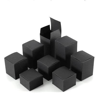 Custom Neutral Small Black Paper Box Custom Logo Matte Recyclable Foldable Mini Cardboard Packaging Box For Jewelry Cosmetic Small Accessories