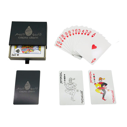 Custom Printed Playing Card Case With Window Food Grade Cardboard Tuck Box Custom Logo Poker Tarot Game Card Storage Packaging For Gift Collection
