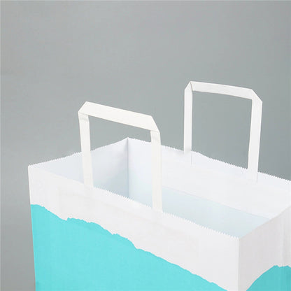 Colorful Kraft Paper Portable Packing Bag Eco Recyclable Custom Logo For Retail Gift Party Grocery Pack